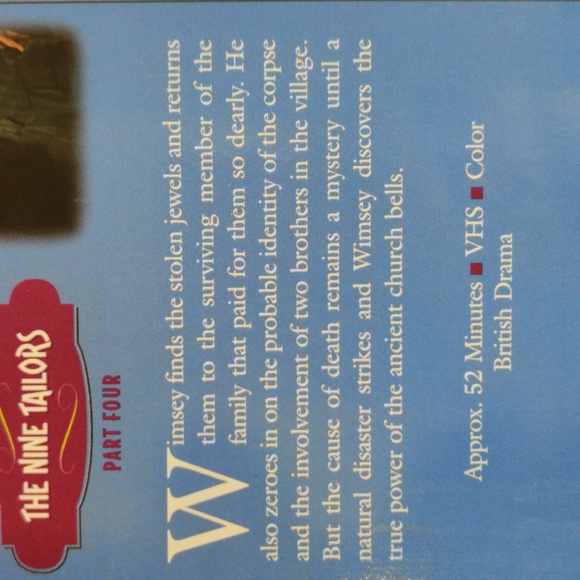 Lord Peter Wimsey The Nine Tailors 4 VHS BBC Drama Mystery 1974 Series - Picture 10 of 10